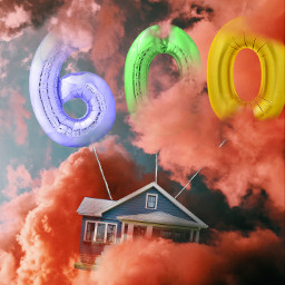 balloon ballon house up clouds sky madewithpicsart float fly home flying floating balloons ballons cloud freetoedit