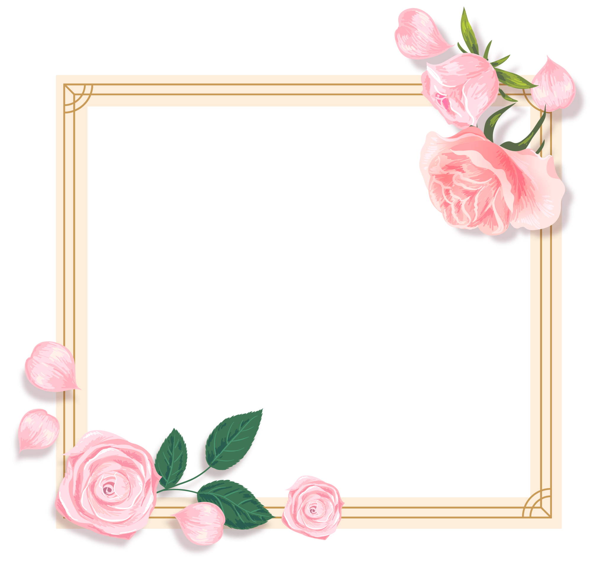 rose gold square frame glitter sticker by @teatea-221