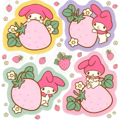 mymelody sanrio kawaii cute pink stickers sticker soft softcore pastel pastelpink strawberry freetoedit