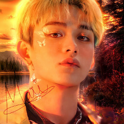 lucas kpop nct soft nature yellow golden butterfly colorful