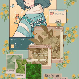 girl wallpaper aestheticwallpaper aestheticgreen aestheticgreenwallpaper greengirl vintage freetoedit