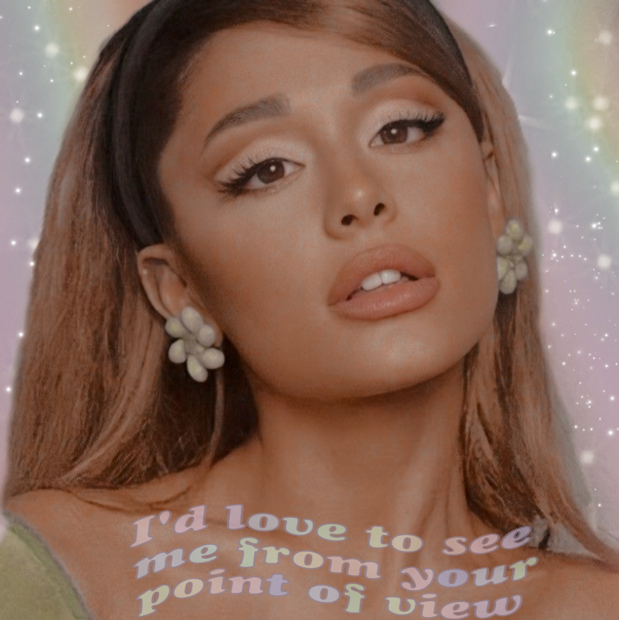 ariana glitter rainbow pov freetoedit image by @randomz_zz