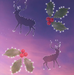 freetoedit constellation holidays holday deer holly pinkclouds clouds sunset brushtool stars madewithpicsart picsart