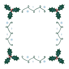 christmas sticker frame red blue green gold winter snow flower leaves mistletoe aleynagh transparent backgroundsticker stickerart circleframe squareframe freetoedit