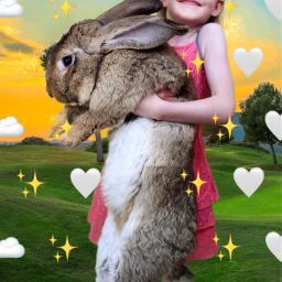 rabbit bigrabbit girl hearts freetoedit srcmonochromeemojis