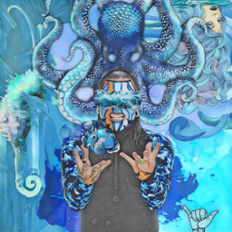 wwe sea jeffhardy blue seawave seaaesthetic aesthetic paint octopus wweedit freetoedit