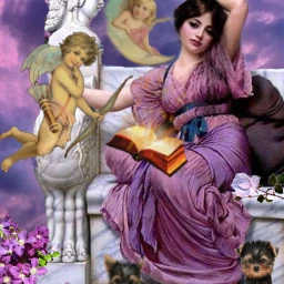 woman angels dogs book freetoedit ectherenaissance