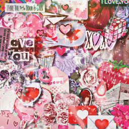 background collage pink red love inlove luv valentinesday valentine lovers cute freetoedit remixme heypicsart