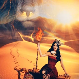freetoedit echoroscopes horoscopes challenge zodiac leo lion desert sky sun king queen power
