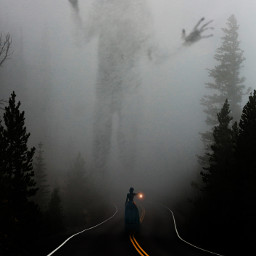 ghost woman women lantern sideways clouds light tree forest wood alone black freetoedit ecgiantpeople giantpeople