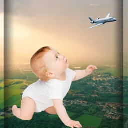 freetoedit giant baby crawling airplane ecgiantpeople