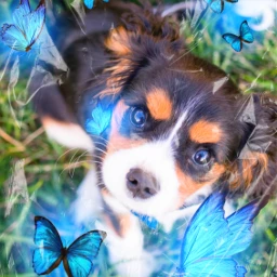 freetoedit animals dog srcbluebutterflies bluebutterflies