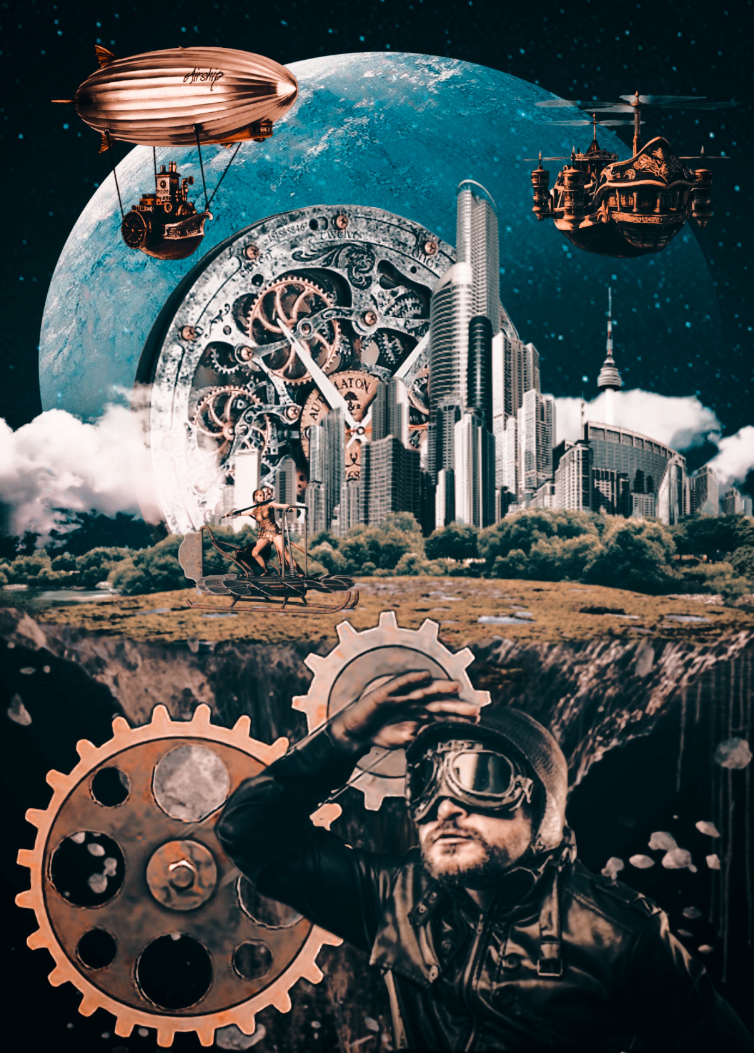 #myremix #steampunk #city #planet #floatingland #airships