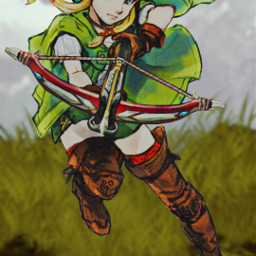 zelda linkle female link crossbow arrow bolt greenaesthetic hyrule warrior femmefatal nintendo green hyrulewarriors freetoedit