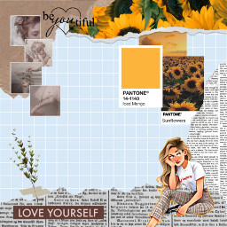 asthetic collage paper yellow beige blue freetoedit