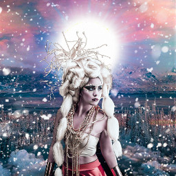 winter girl lady witch snow road sun trees nature glow mountains madewithpicsart myedit freetoedit