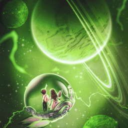 cosmos space universe spaceship green greenlight planets outofspace stars glow boy girl madewithpicsart myedit freetoedit
