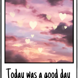 todaywasagoodday hearts frame white clouds sky aesthetic pink