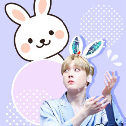 freetoedit astro sanha yoonsanha idol kpop cute pastel bunny easterbunny