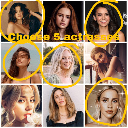 choose5 actresses selenagomez ninadobrev phoebetonkin candiceking claireholt freetoedit