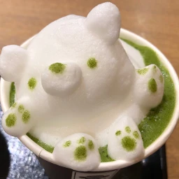 matcha_latte latte japanese drink bear foam matcha cute pcmyfavoritedrink myfavoritedrink