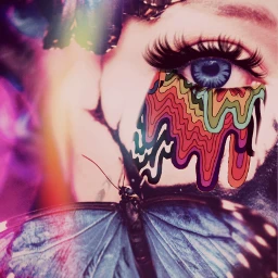 drips butterflies blue eye eyes butterfly lights rainbow blackandwhite vintage srccolorfulgrime colorfulgrime freetoedit