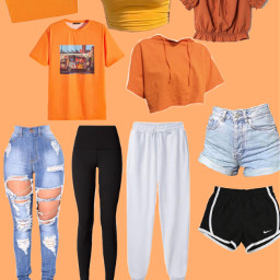 interesting orangeremix orange outfit likethefit foryou freetoedit