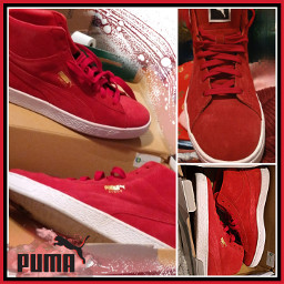puma pumasneakers sneakers shos fashion red black freetoedit