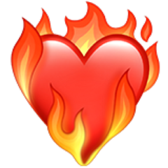 newemoji new ios emoji heart heartemoji heartinflames flames fireheart ios145 freetoedit red