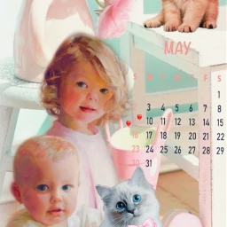 may calendar kids cats pink srcmaycalendar2021 maycalendar2021 freetoedit