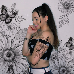 butterfly borboleta tattoo tatuagem girls girassol tatuagemdelicada tumblr freetoedit
