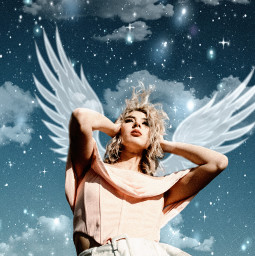 angel interesting art people nature night sky stars beautifulgirl pretty women girl clouds wings amazing freetoedit
