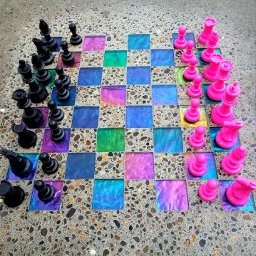 chess table stone stonemade mosaic tiles rainbow oileffect black pink myphotography myphoto minoredits autoadjust freetoedit pcstonemade