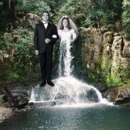 freetoedit filmphotography film vintage aesthetic pinup remix challenge pinterest couple romantic wedding waterfall summer
