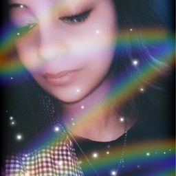 rainbow aesthetic selfie