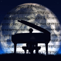 freetoedit music moon silhouette piano srcmusicalnotes musicalnotes