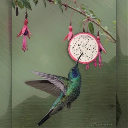 pomegranate bird hummingbird ecfunfruits funfruits freetoedit