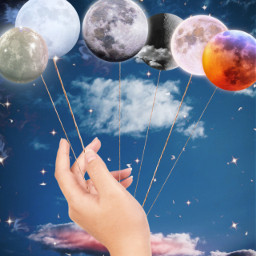 surreal myedit moon hand planets araceliss madewithpicsart be_creative creativity sky cloud clouds cloudsandsky freetoedit