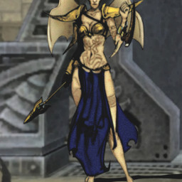 freetoedit legacy_of_kain defiance blood_omen soul_reaver ancient_race hylden warrior female woman wings fight spear magic art girl
