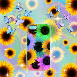 sunflower phonecase butterfly freetoedit ircdesignthephonecase designthephonecase