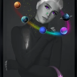 planets colorful model posing black haircolor galaxy editbyme freetoedit srcplanetspower planetspower
