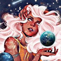 night galaxy moon milkyway travel artistic artwork spaceart goddess women planet nature srcplanetspower planetspower freetoedit aesthetic