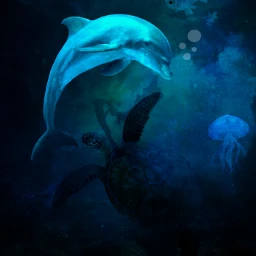 underwater undersea dolphin fish water sea octopus freetoedit ircunderwaterbeauty underwaterbeauty