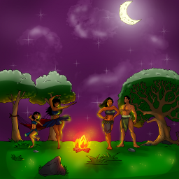 taino indians outline night dance
