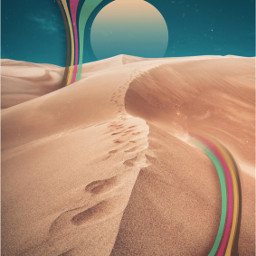 freetoedit desert geometric surreal popsurrealism retro edited myedit madewithpicsart