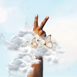 freetoedit cute peace cloud butterfly aesthetic star ircpeacesign peacesign