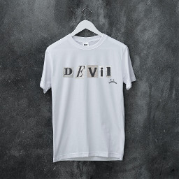 sad devil tshirt sadgirl sadboy white black freetoedit ircdesignthetee2021 designthetee2021