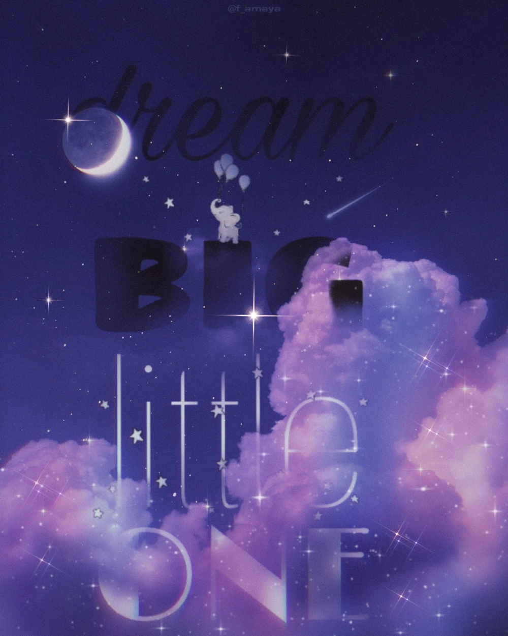 #dreambiglittleone #purple #stars #clouds