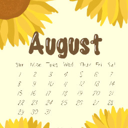 freetoedit augustcalendar august month drawing sunflower yellow 2021 art summer aesthetic