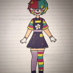 clowncore clown girl rainbow colorful cute traditionalart